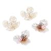 4PCS Button Covers Pearl Flower Petal Cufflinks for Shirt Cuff Men Women Clothing Sewing Crafts