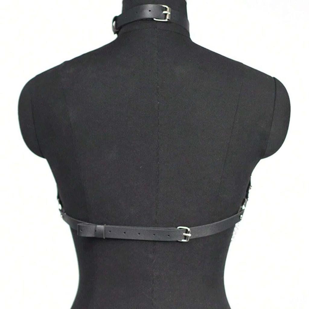 European & American Style Sexy Chest Chain Leather Restraint Choker Nightclub Apparel