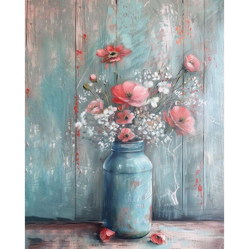

GATYZTORY Coloring By Numbers Flowers Acrylic Paint Painting For Living Room Wall Adults Handpainted Picture Crafts Gift Home De 30x20cm no frame чорний
