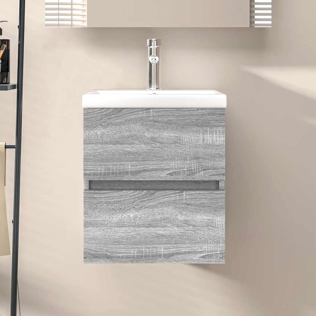 Bathroom Vanity Unit in Grey Sonoma 41 x 38.5 x 45 cm Particleboard