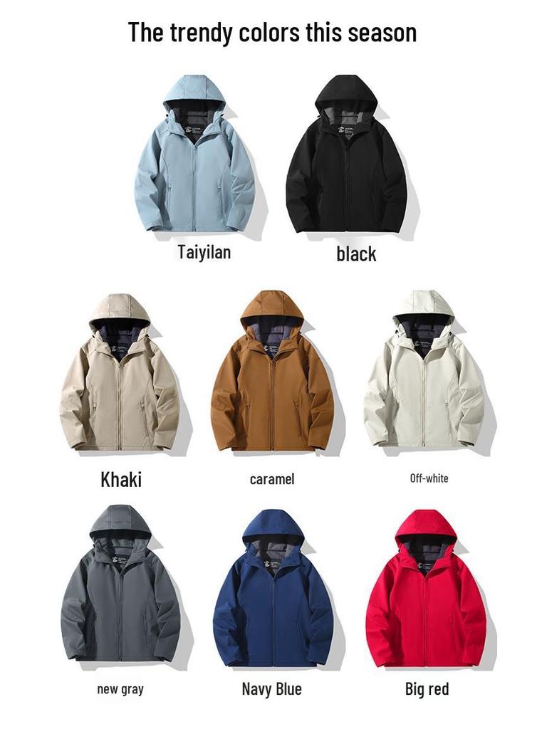 Men's 75D Unisex Fleece Softshell Hooded Mountaineering Jacket