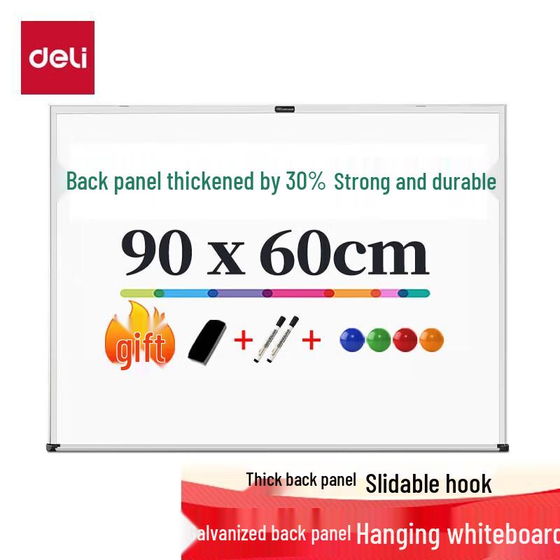 Deli 90x60cm Magnetic Hanging Whiteboard