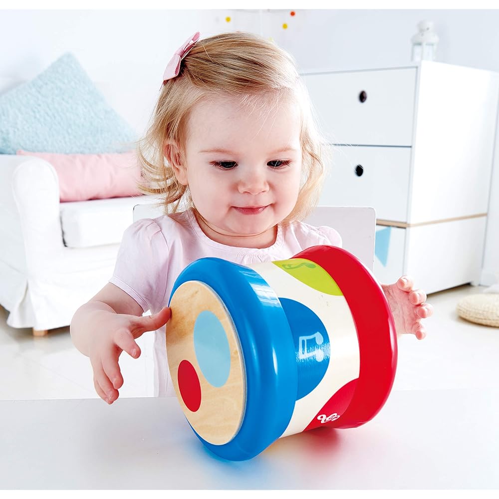 Hape Baby Drum E0333A 6 Months and Up Musical Toy Safe Materials Compact Design