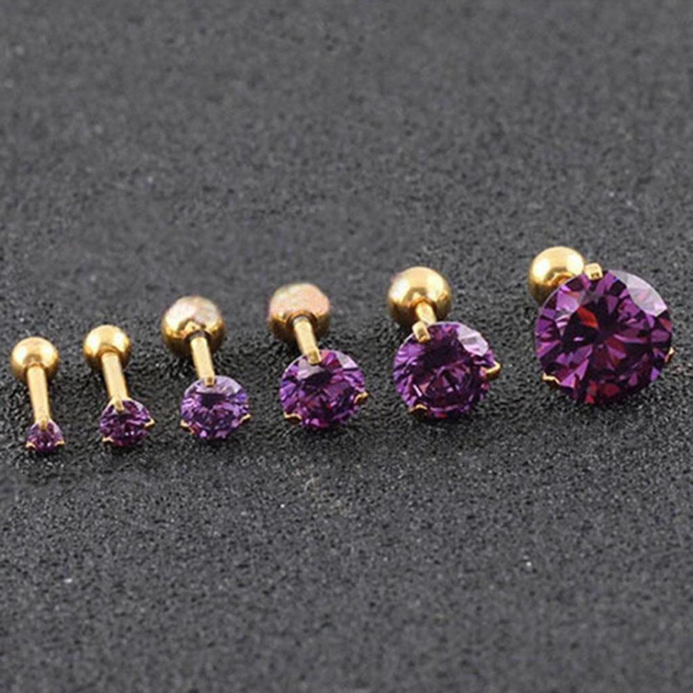 9 Farben Mode CZ 3 Prong Tragus Knorpel Edelstahl Ohrstecker Kristall Zirkon Ohrringe Piercing Schmuck