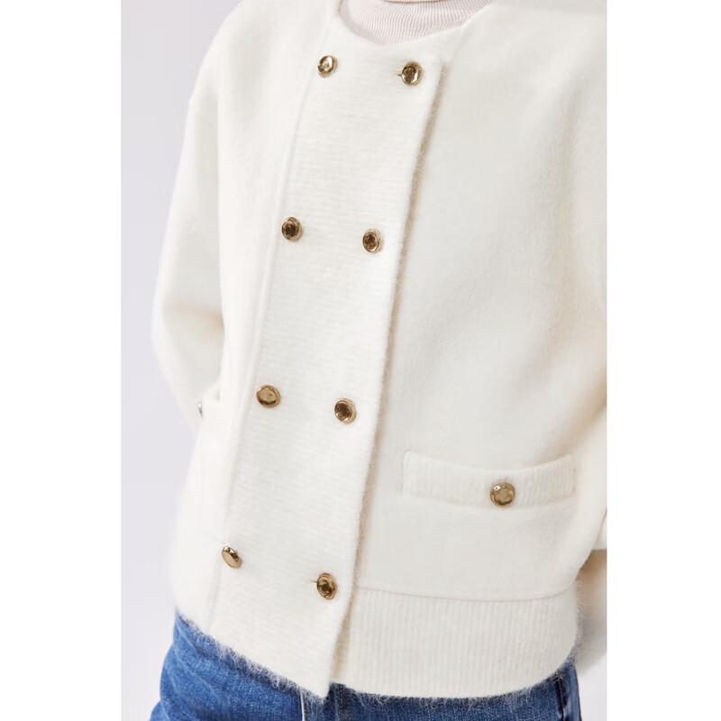 Qiushe Yiren Women's Elegant Short 100% Wool Double-sided Coat