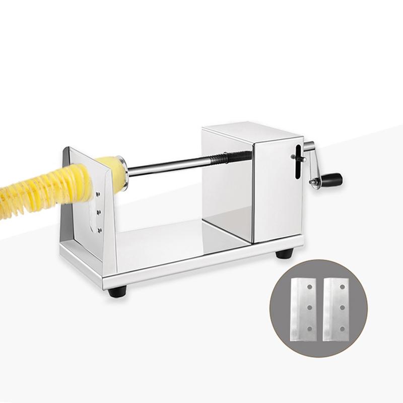Potato Cutter Tornado Semi-automatic Stretching Spiral Thick Stainless Steel, Manual Slicer French Fry Machine Vegetable Cutter
