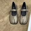 New Mary Jane Women Flat Split Toe Shoes, Microfiber Leather Comfortable  Slip-on  Sandals, Woman Soft Soled Loafers Shoes