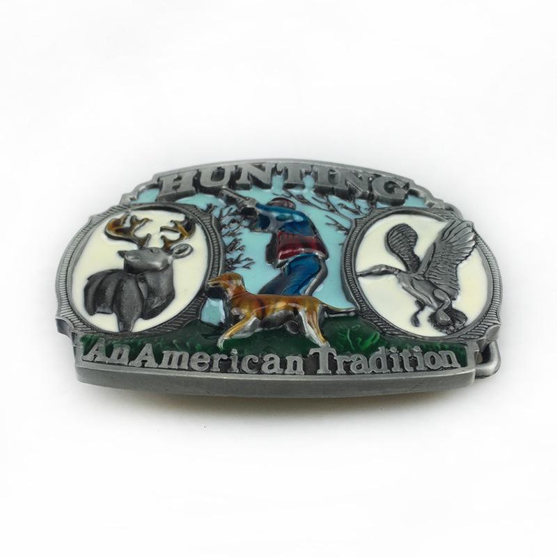Hunting Series Zinc Alloy Sika Deer Buckle - American Hunter Trousers Belt