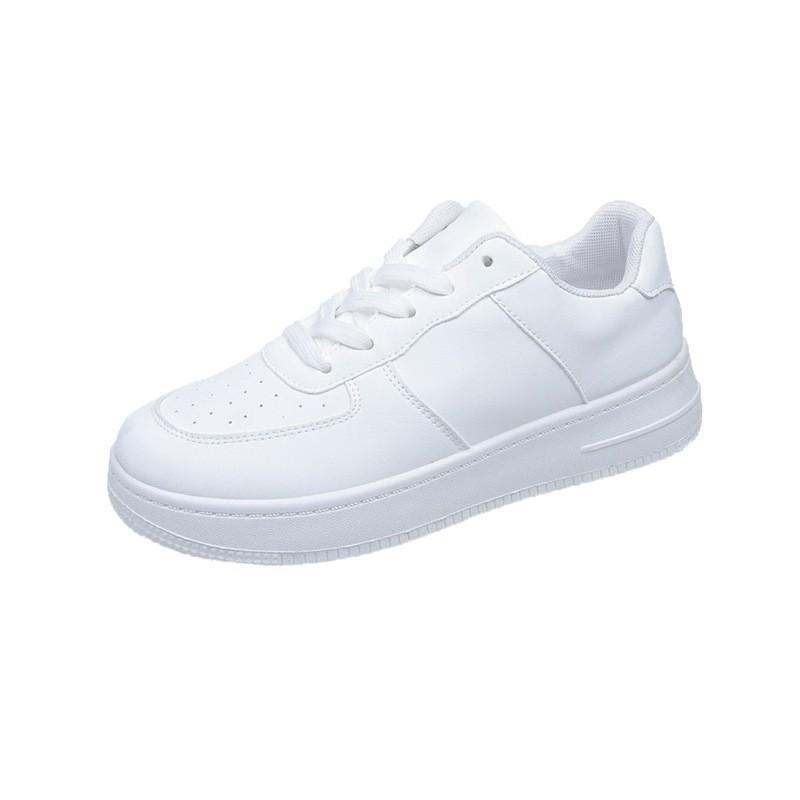 Board shoes women's 2025 new spring and autumn versatile breathable thick-soled white shoes ins trendy leather surface casual sports shoes