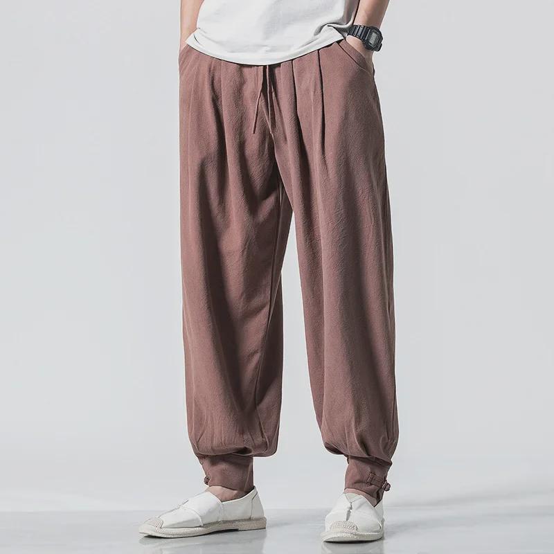 Loose Cotton & Linen Monk Pants - Lay Buddhist Meditation Wear for Spring & Summer