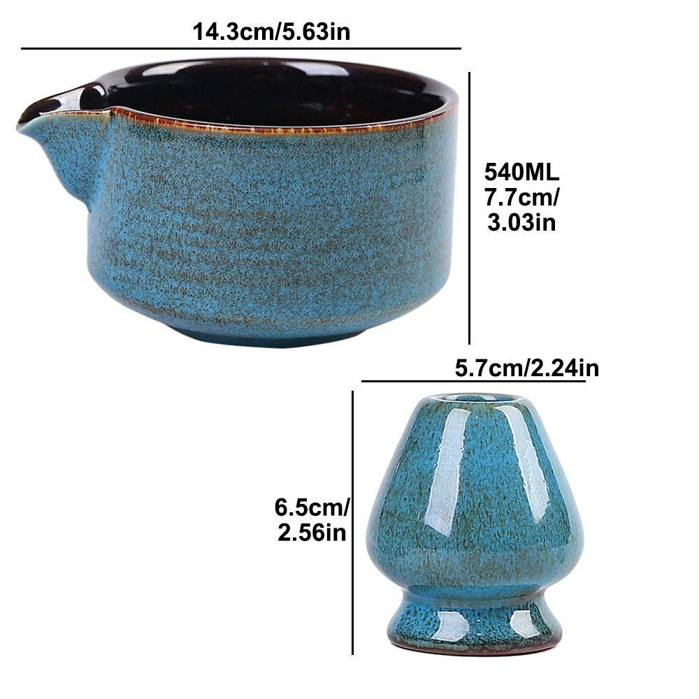 2PCS Ceramic Tea Whisk Holder Food Grade Japanese Green Tea Bowl New Matcha Bowl Set