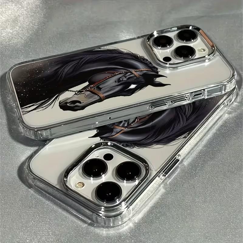Black Horse Pattern Phone Case For Infinix Smart Note Tecno Camon Spark Pova Hot 30 40 50 9 10 Pro Plus 4G 5G Transparent Cover