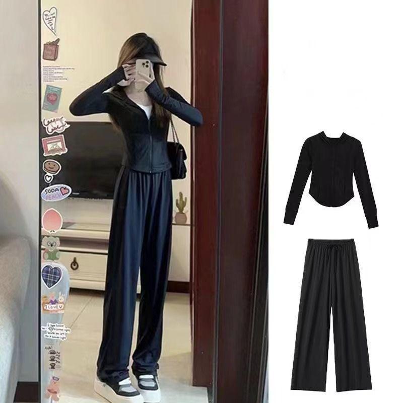 

Women s Cool Ice Silk Sun Protection Sportswear Set - Slimming Two-Piece Outfit L