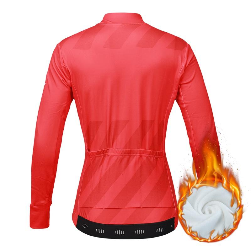 Vinterfleece Ridcykeltröja Dam Cykelkläder Håll Varm Långärmad Cykeltopp