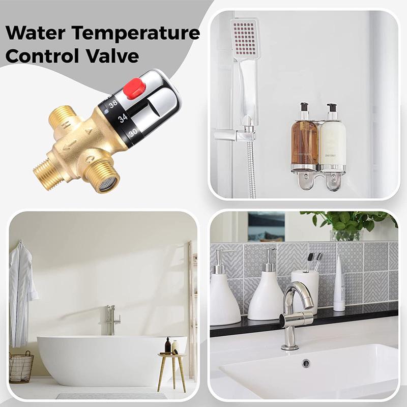 1/2 NPT European Brass Thermostatic Valve for Surface-Mounted Solar Water Heater - Automatic Temperature Control Mixing Valve