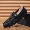 Summer New Doudou Shoes Men's Casual Trend Soft Leather Soft-soled Shoes Fashion Printing High-end Men's