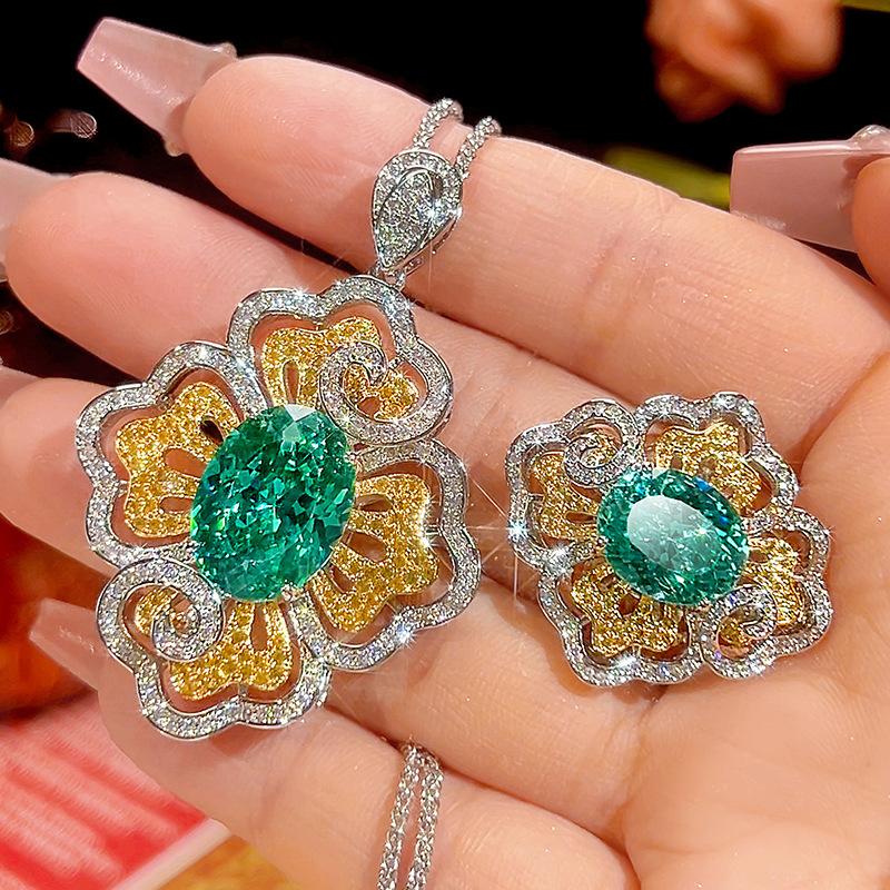 Jewelry Simulation Para Green Retro Court Style Jewelry Set 12 * 16-10 * 12