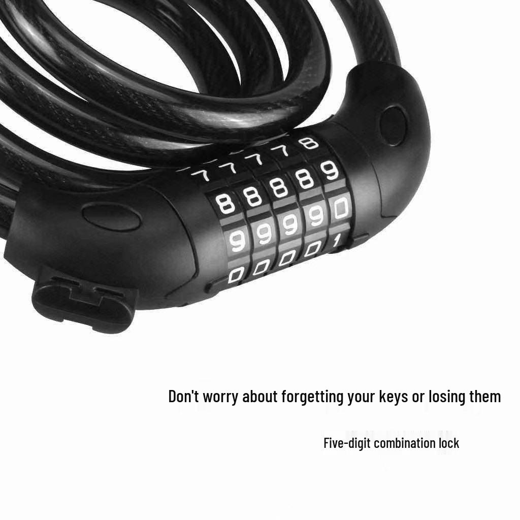 Multifunctional Anti-theft Steel Cable Lock for Bicycles & Motorcycles