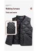 Men's Lightweight White Duck Down Vest - Solid Color, Sleeveless, Versatile, Warm Inner Layer for Autumn/Winter.