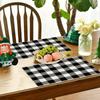 4pcs Black and White Checkered Placemats, 11.81x17.72- Durable, Rectangular Table Mats for Dining, Kitchen, and Party Decor