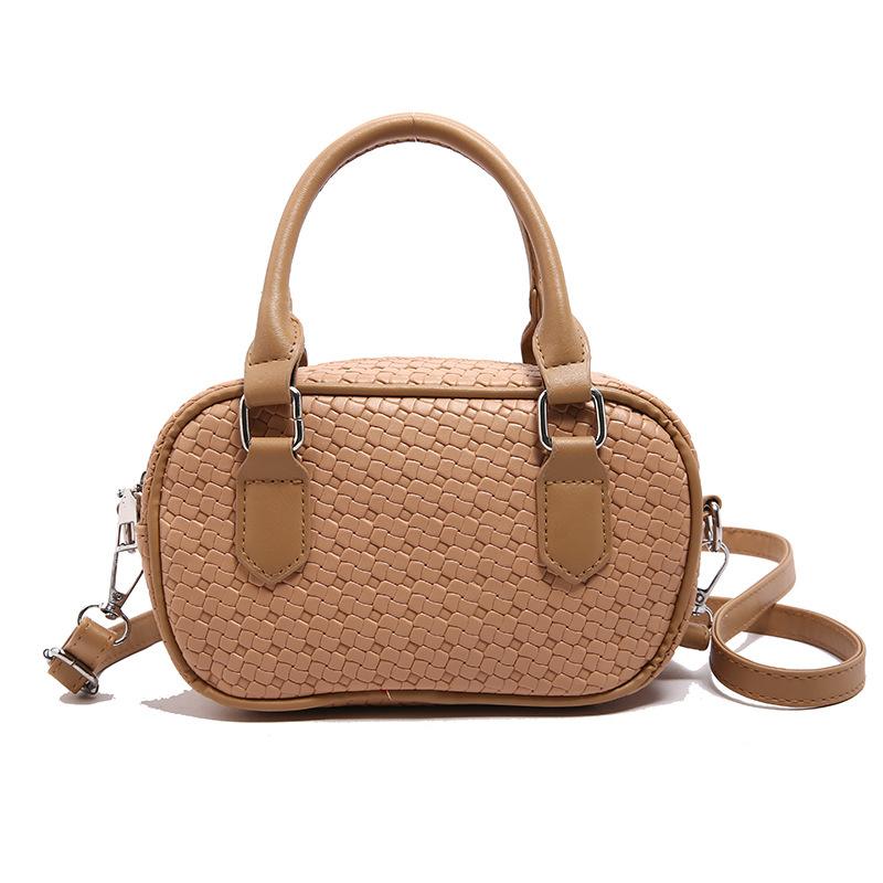 

Fashionable Woven Texture Handheld Small Square Bag For Women Stylish And Chic In Black Green Yellow And Khaki Perfect For Everyday Use хакі