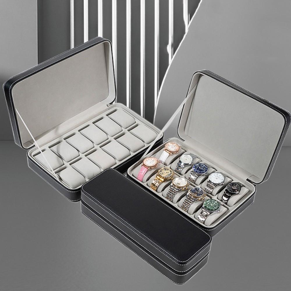 PU Watch Display Box Zipper Watch Organizer Multipurpose Watch Storage Box  Gift