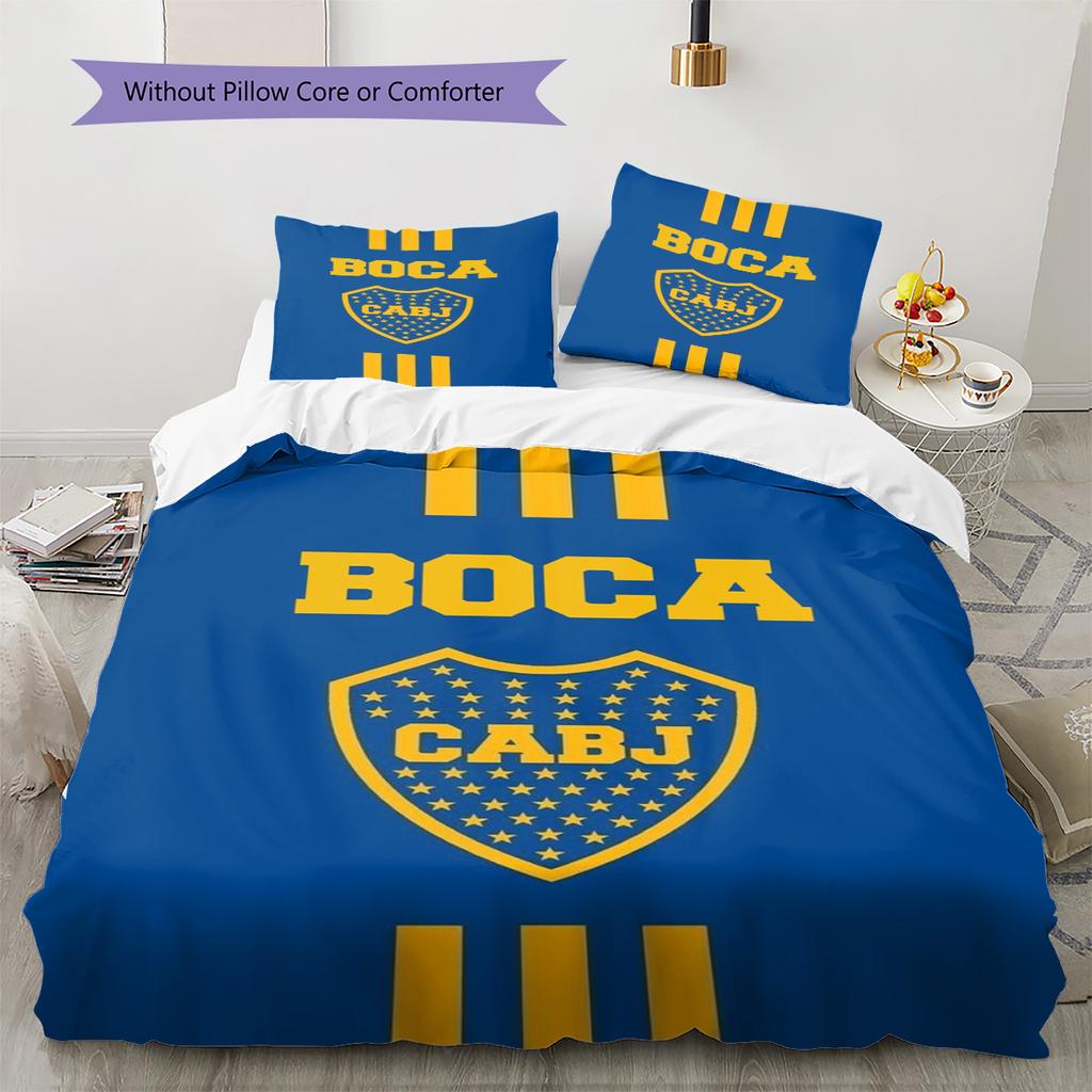 Boca Juniors Pattern Bedding Set Quilt Cover Pillowcase Home Decor Gift (1 * duvet cover + 2 * pillowcase, without core)