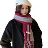 Personalized Striped Tassel Scarf Women's Autumn and Winter Shawl Street Style Cool Thickened Warm Scarf High End Couple