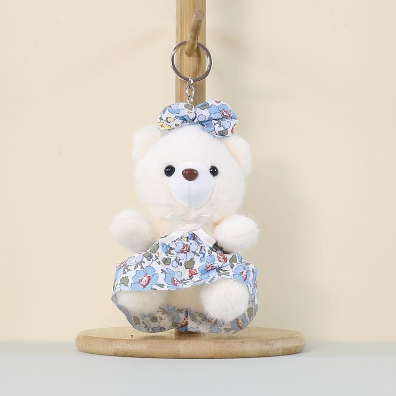 Plush Teddy Bear Keychain With Cartoon Dress For Kids And Bag Decor