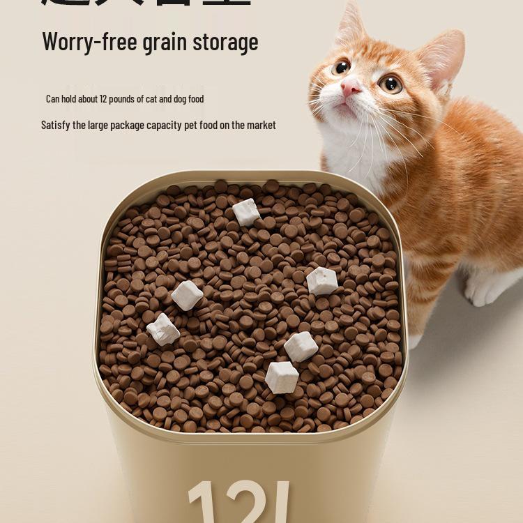 Sealed Moisture-Proof Pet Food Storage Bin - Large Capacity Vacuum Container for Cat & Dog Supplies