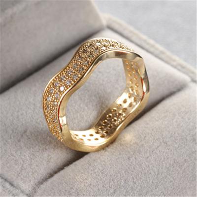 Ring Geometric Shape Full Rhinestone Wave