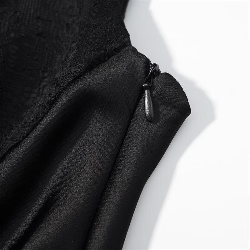 Camisola de Seda con Encaje para Mujer Estilo Europeo y Americano Invierno 2025 8986331