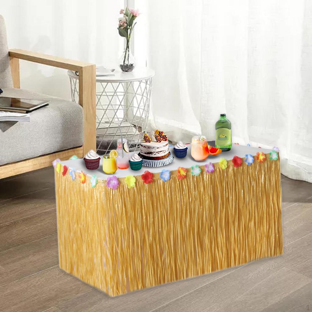 Tropical Grass Table Skirt for Outdoor Gatherings