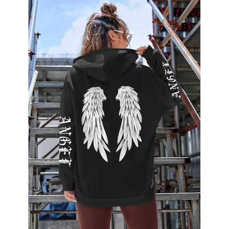Beautiful Angel Wings Women's Hoodie Warm and Comfortable Casual Hoodie Fashion Classic Street Outdoor Sports Hoodie Loose