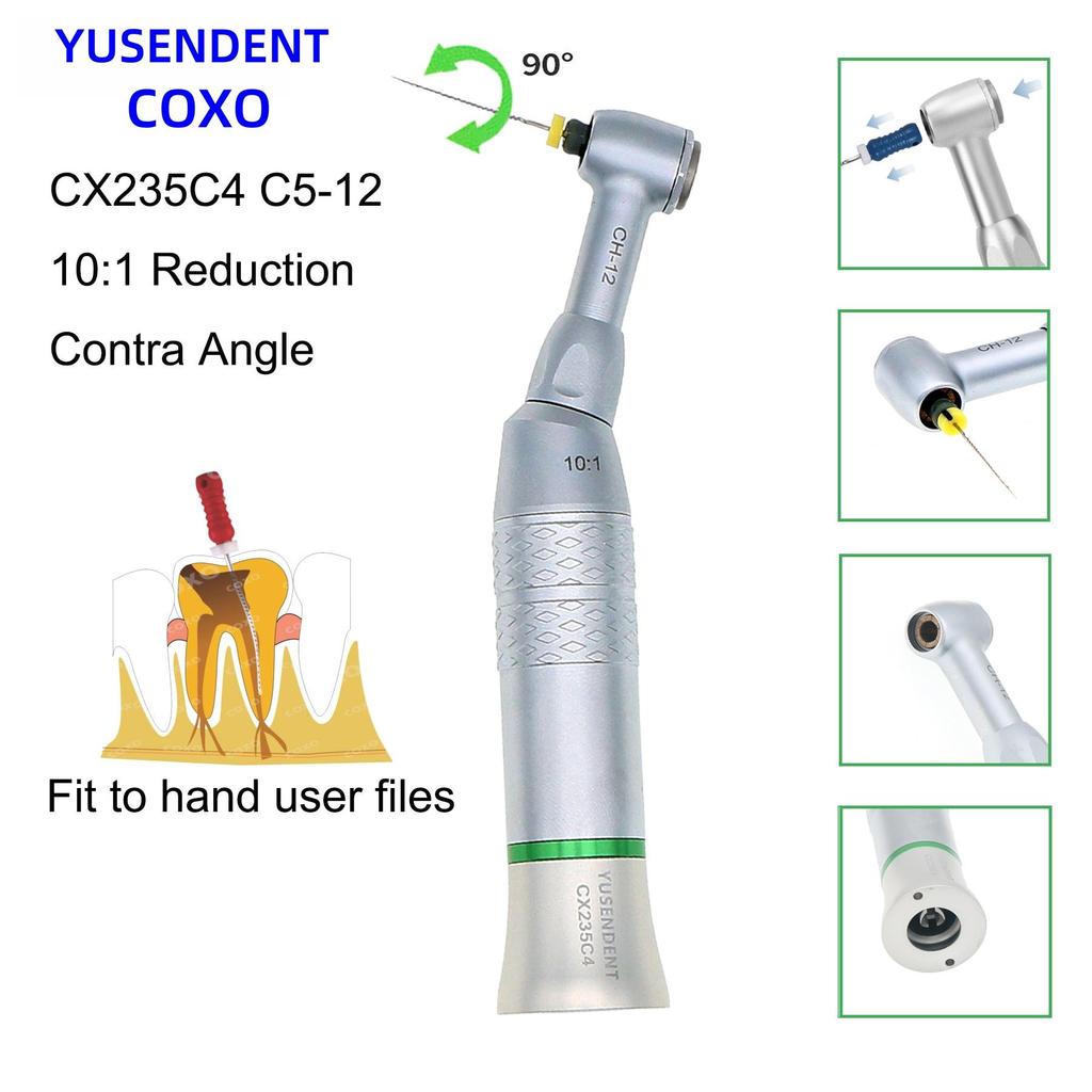 COXO Dental Reduction Contra Angle Handpiece 10:1 Reduction Speed 90º Reciprocating Endodontic Treatment