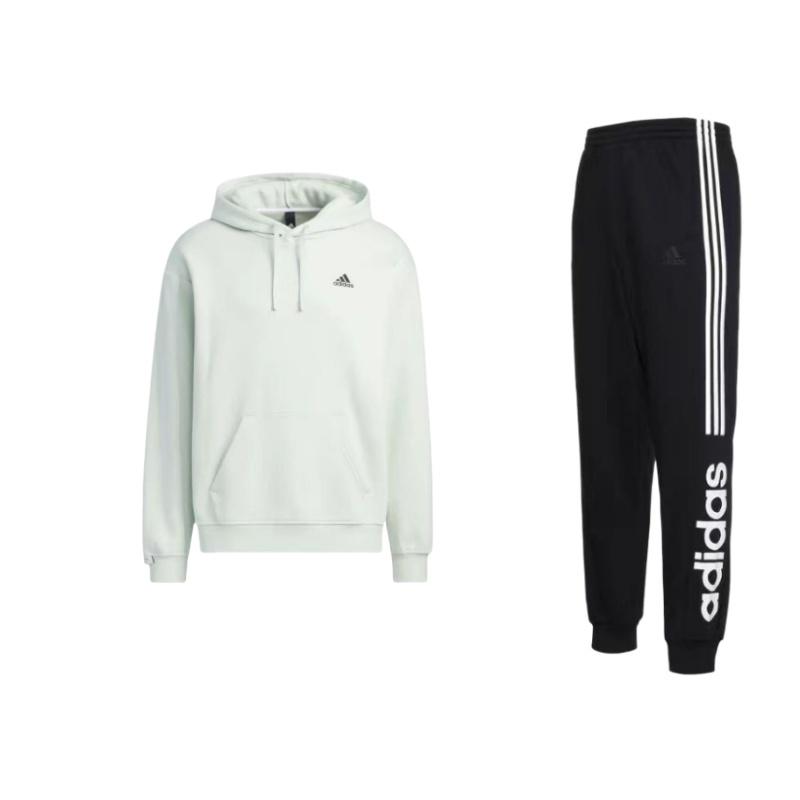 

Adidas Толстовка с капюшоном с логотипом и завязками на шнурке, длинный рукав, флис, повседневный спортивный костюм, мужские толстовки с капюшоном GD5473+IB2711 XXL