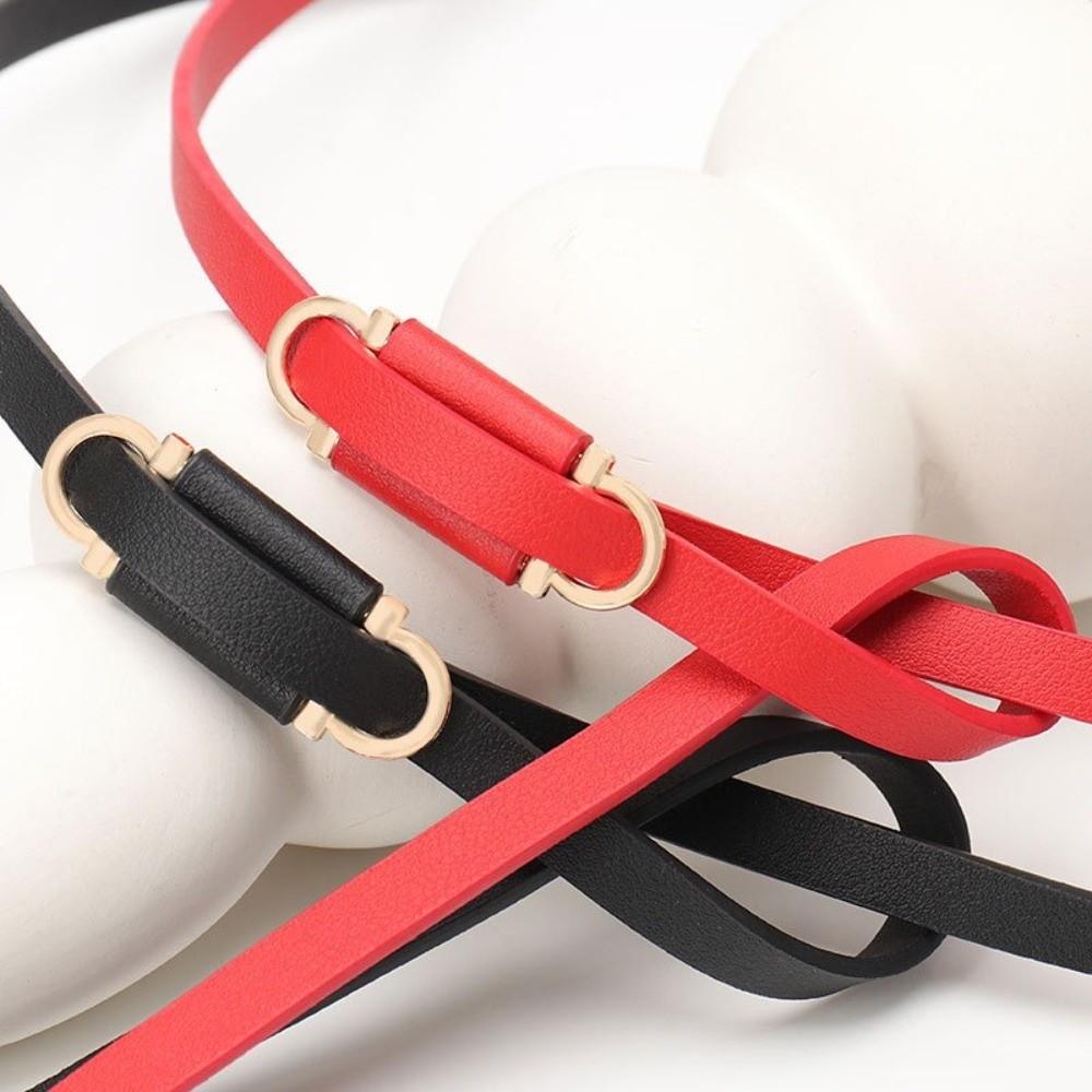 PU Leather Slim Belt Thin Dress Belt Simple Waist Belt  Women Accessories