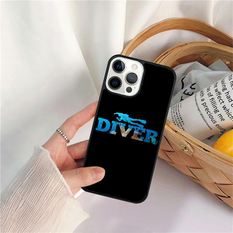 Scuba Diver Diving Mobile Celular Phone Cases for iPhone 17 Air 16 Coque 15 14 12 13 PLUS 11 PRO MAX Coque Fundas