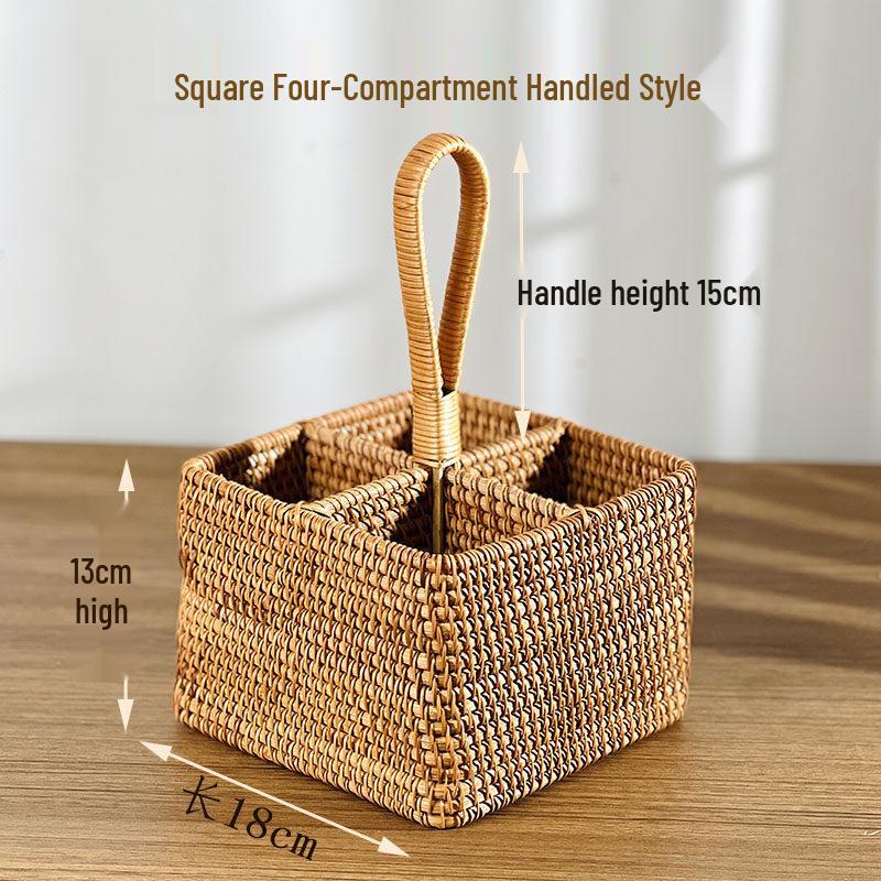 Handwoven Rattan Fruit Storage Basket