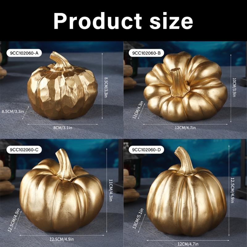 Gold Pumpkin Autumn Decors Decorative Pumpkin for Halloween Thanksgiving Table Centerpieces Mantles Bowl Party Wedding HX6C