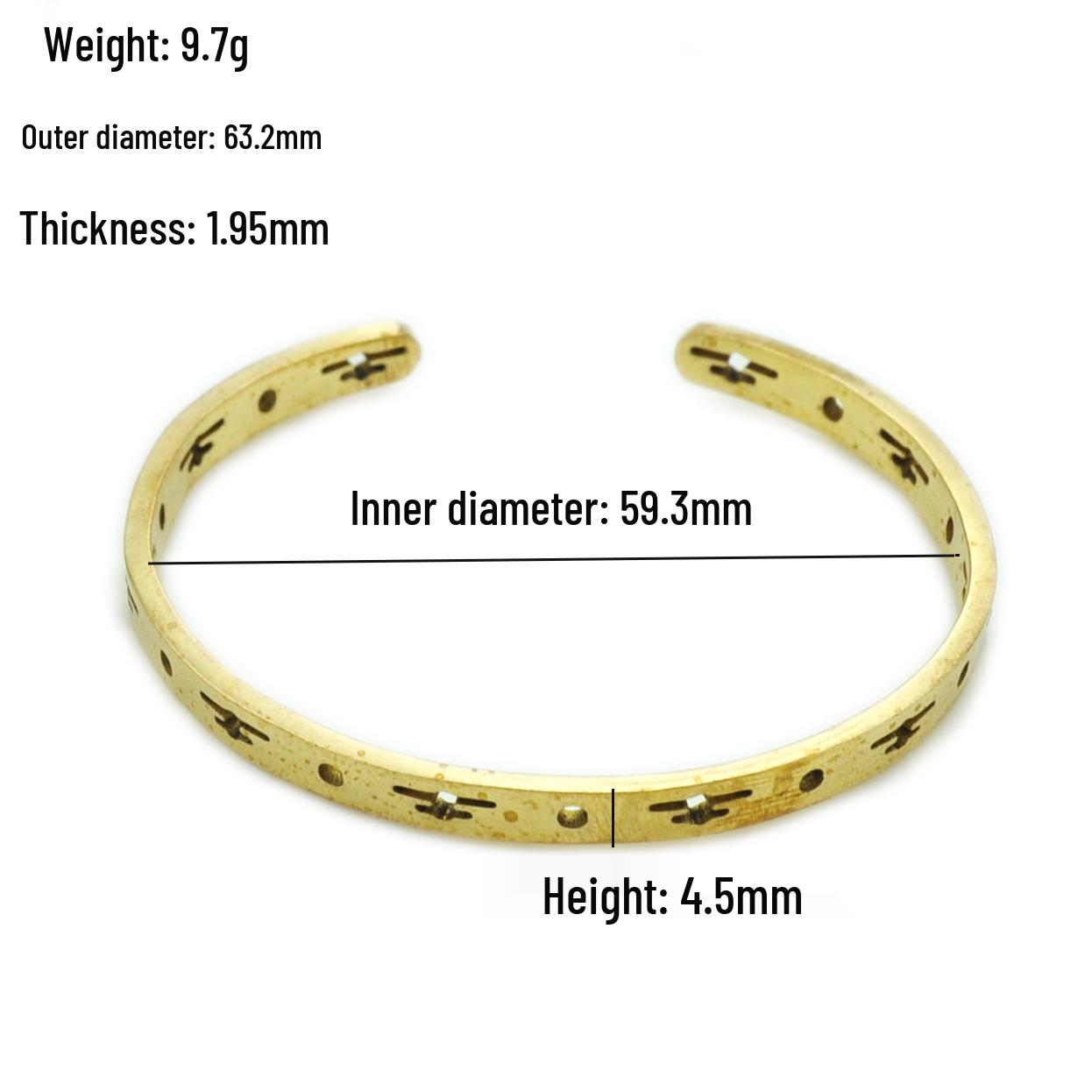 Korean Chic Geometric Hollow Bracelet for Women - Eco-Friendly Brass Semi-Open Design