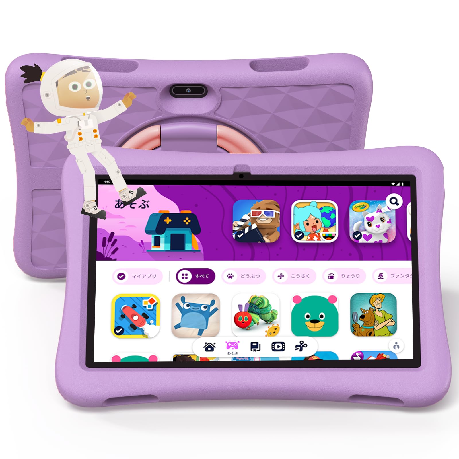 

PlimPad Kids 10 Purple Android 14 6000mAh 6GB Charging IPS 5G WiFi Bluetooth EVA Drop Japanese Instruction Manual Tablet, 10-inch, Wi-Fi Model,