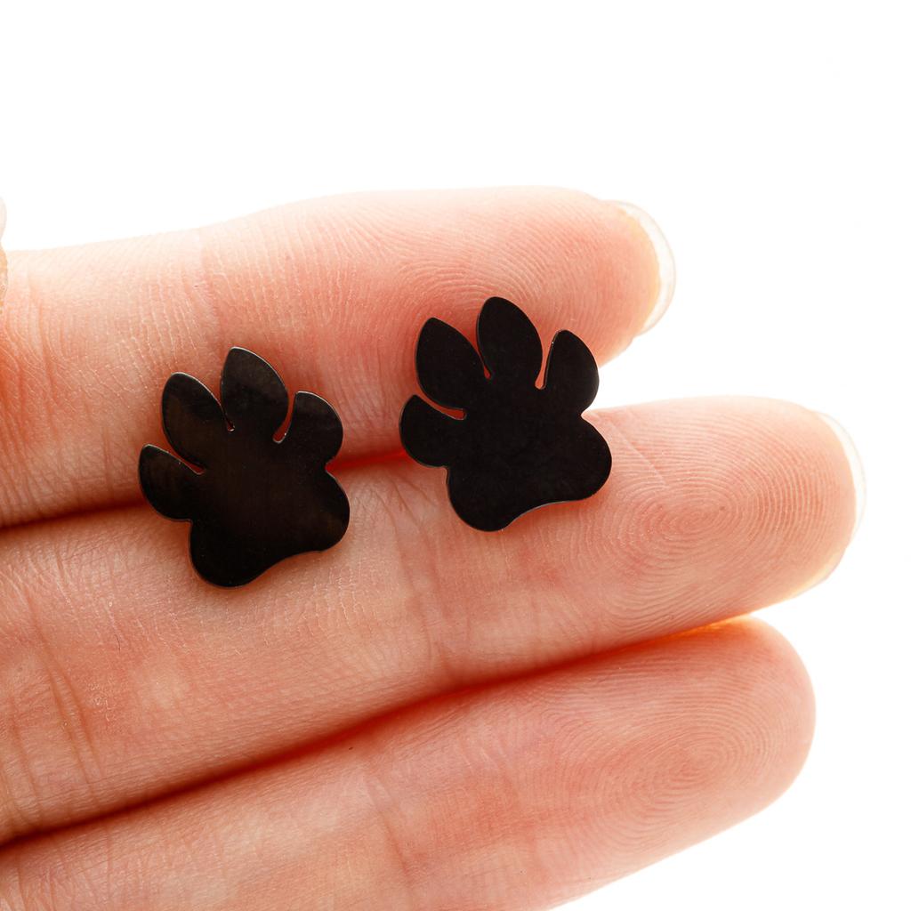 Tiny Dog And Cat Paw Piercing Stud Earrings For Women Stainless Steel Puppy Cute Earrings Zircon Accessories Pircing Oreja