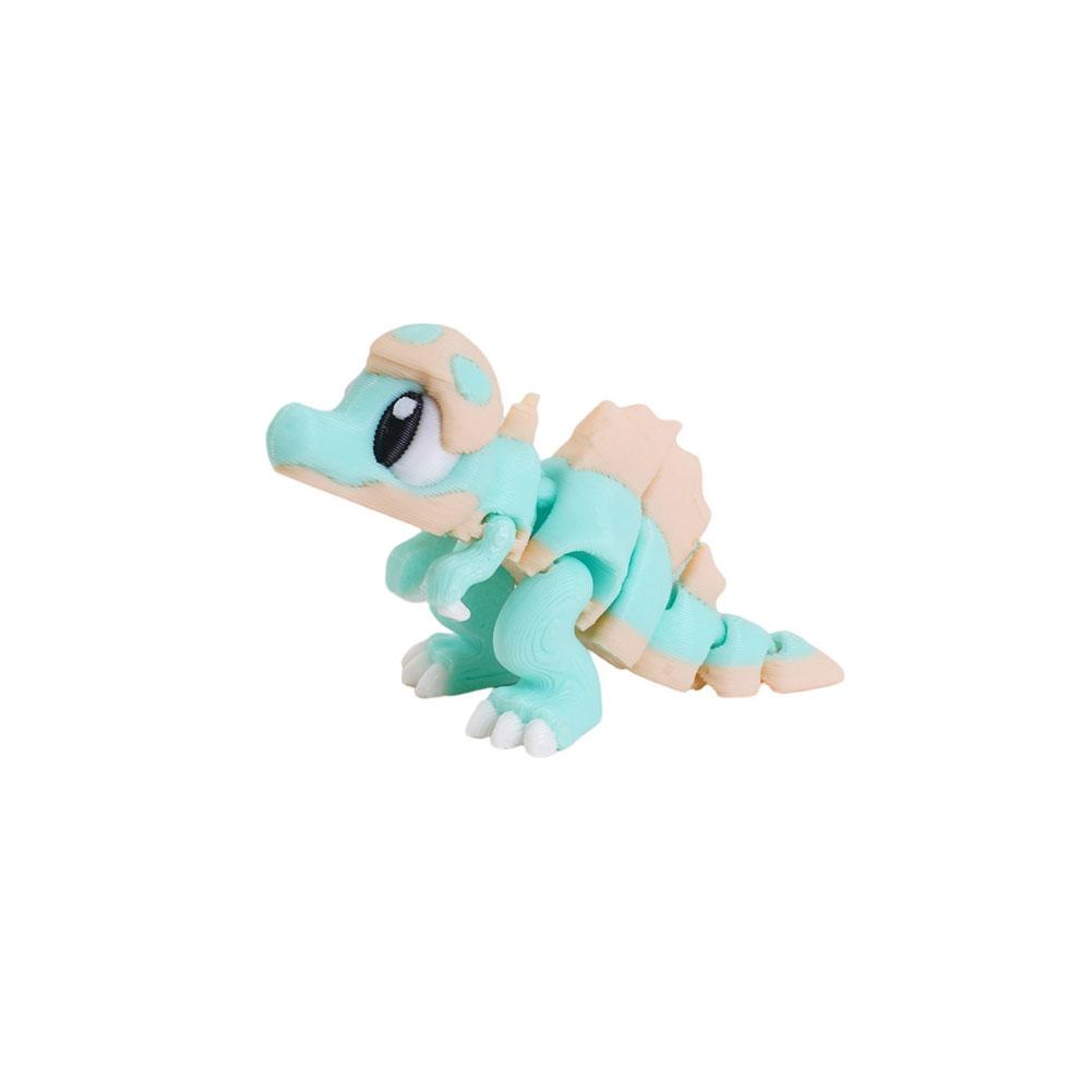 3D-gedruckte niedliche Eierschalen-Dinosaurier-Babyfigur Bewegliche Gelenke Realistische Augen Mehrfarbiger Spinosaurus Heim-Büro-Schreibtischdekor Kindergeschenk