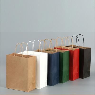 Kraft Paper Tote Bags Christmas Gift Packaging for Milk Tea Takeout Shopping