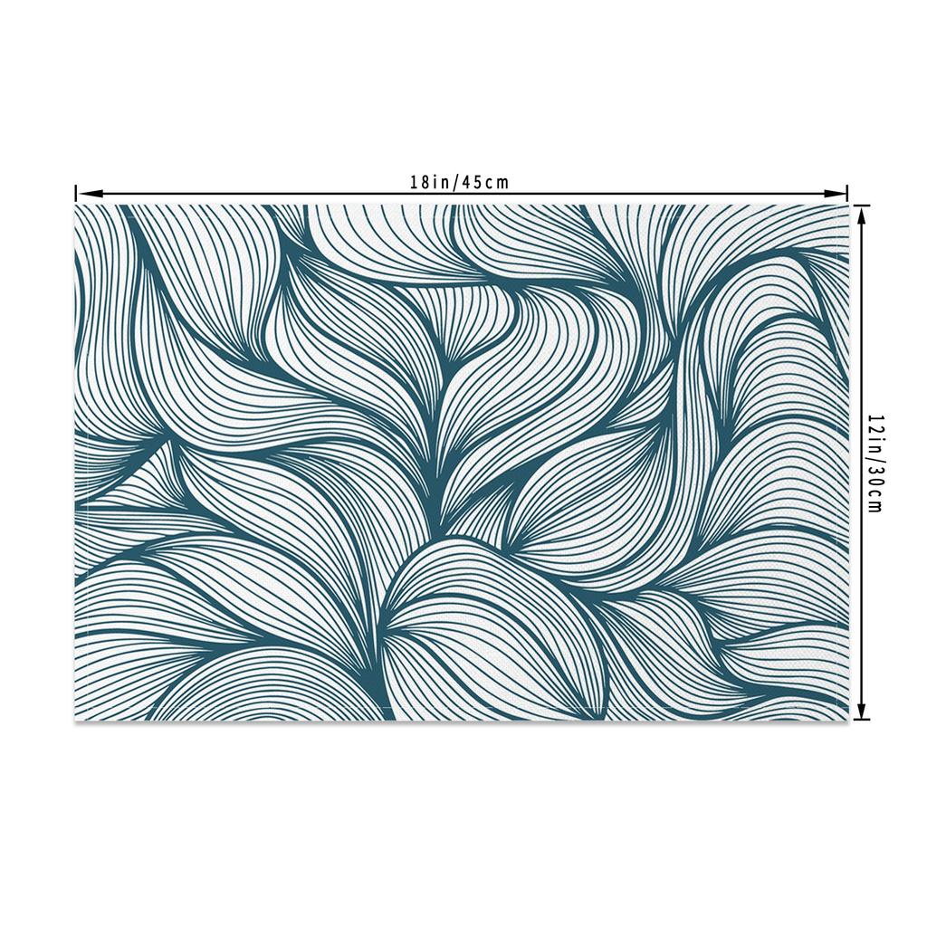 Modern Minimalist Table Mats Fresh Leaf Branch Pattern Placemats Natural Style Waterproof HeatResistant for Dining Kitchen Decor