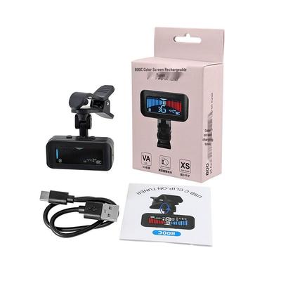 Rechargeable High-Definition Color Tuner for 12-Tone Guitar, Bass, Violin, and Ukulele.