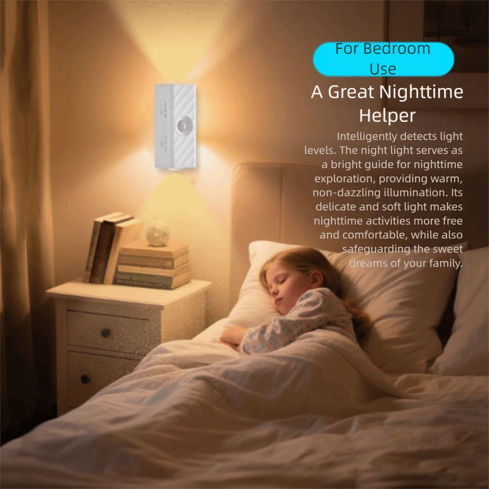 7-Color Gradient Motion Sensor Wall Lights Battery-Powered Magnetic Mounting Smart Wall Lamp Rechargeable Motion Sensor