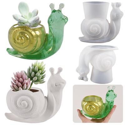 Molde de silicona de Caracol, forma creativa, antiadherente, resistente al calor, reutilizable, Diy, hecho a mano, maceta grande 3D, florero de resina