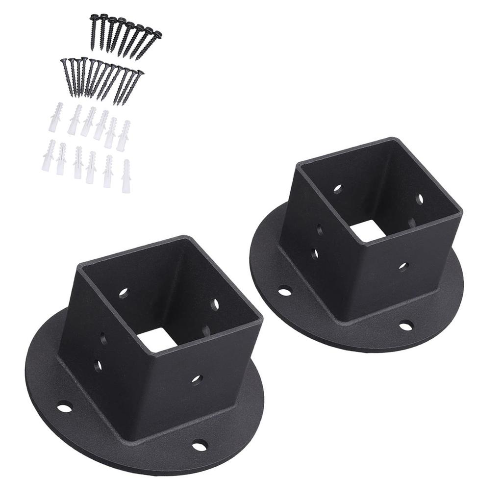 Suporturi Stâlpi Robuste Ancore Pachet de 6 Oțel Vopsit Pulverizat pentru Balustrade Gard Panou Intimitate Foișoare și Pergole